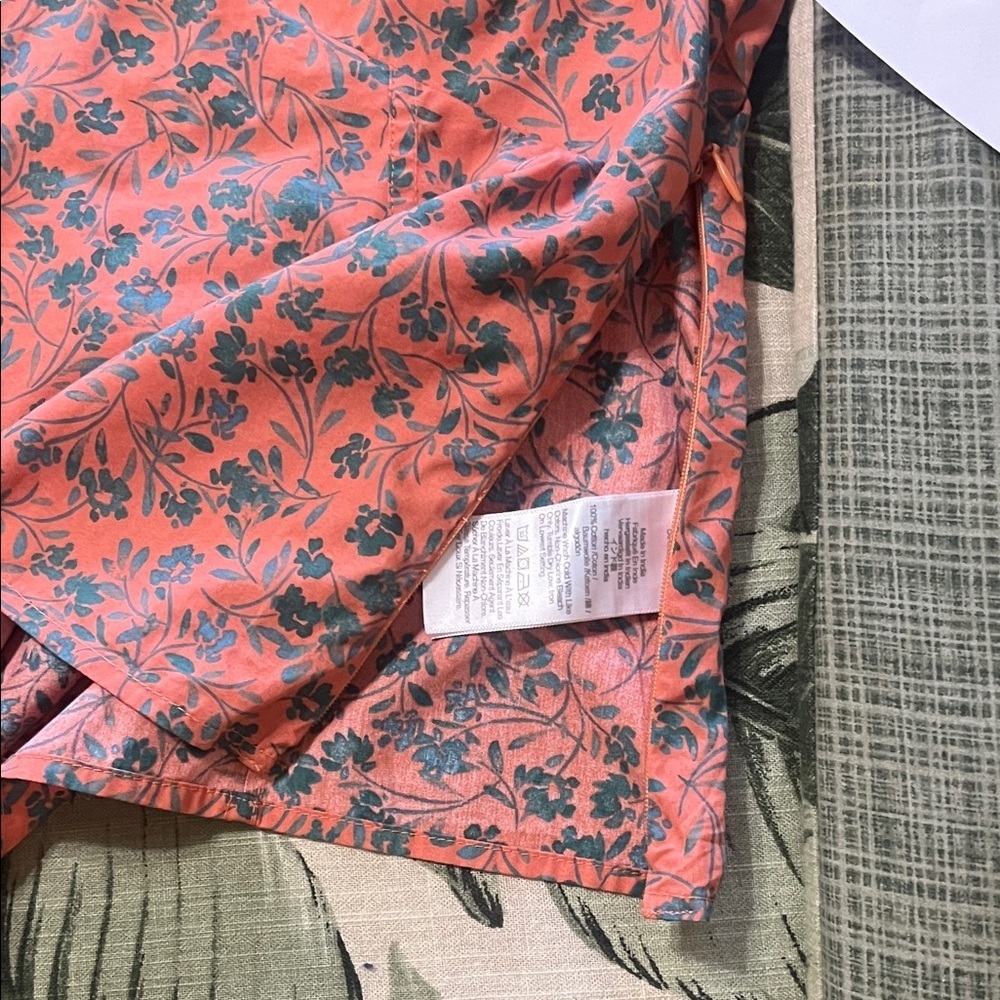 Madewell V-Neck Floral Blouse - Orange and Green - Picture 7 of 11